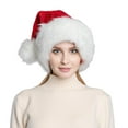 thumbnail image 1 of Sailing Gorro navideño rojo esponjoso de Papá Noel para adultos - Gorro de esquí cálido para hombres y mujeres - Perfecto para fiestas de Navidad y cosplay de Papá Noel, 1 of 8