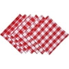 Yourtablecloth Buffalo Plaid 100% Cotton Cloth Checkered Dinner Table Napkins Vibrant Colors Soft & Super Absorbent Napkins 20 x 20 Set of 6 Red and White