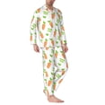 thumbnail image 2 of Bingfone Men's Pajama Set 2 Piece Loungewear PJs, Long Sleeve with Pajama Pants-Vegan Fruit Carrot, 2 of 7