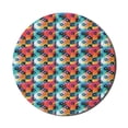 thumbnail image 1 of Geometric Mouse Pad for Computers, Abstract Blended Vivid Color Square and Diamond Shapes with Dots and Circles, Round Non-Slip Thick Rubber Modern Gaming Mousepad, 8" Round, Multicolor, by Ambesonne, 1 of 2