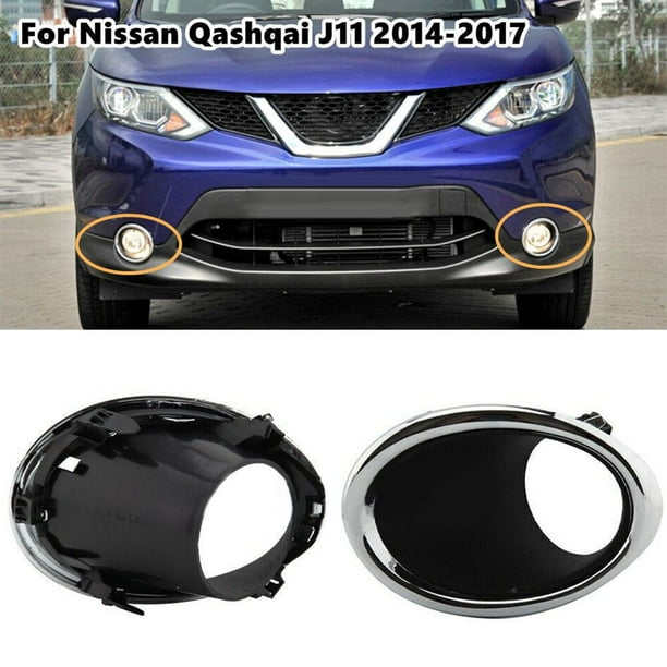 Left + Right Fog Light Lamp Cover Bezel Trim For Nissan Qashqai J11