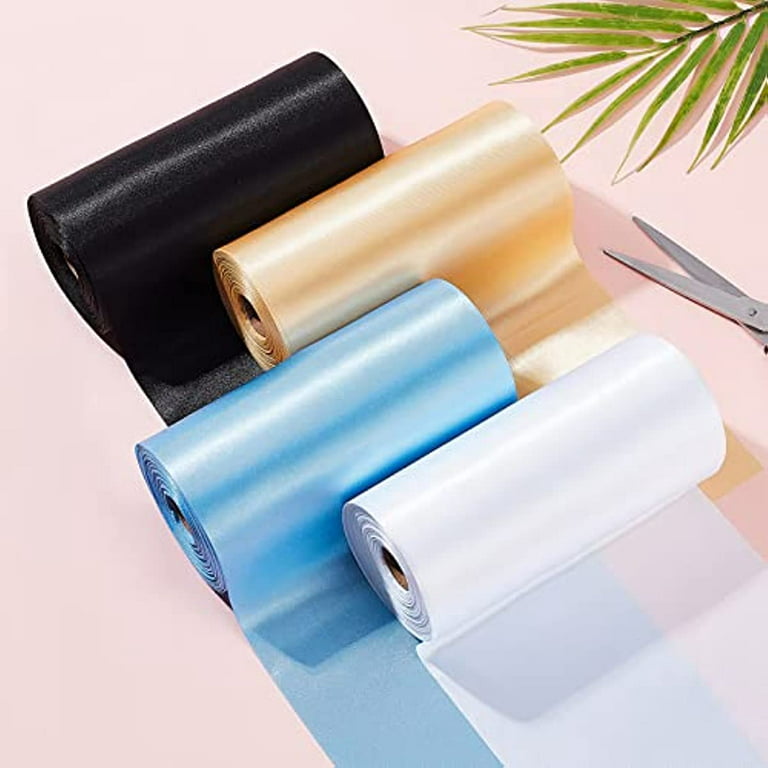  White Satin Ribbon 1-1/2 Inches x 25 Yards, Solid Color  Polyester Fabric Ribbon for Gift Wrapping, Crafts, Bows Making, Wreaths,  Sewing Projects, Baby Showers and Wedding Party Decoration