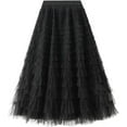 thumbnail image 3 of Womens Long Maxi Tulle Skirt A Line Ruffle Mesh High Waisted Tiered Layered Skirts Petticoat, 3 of 11