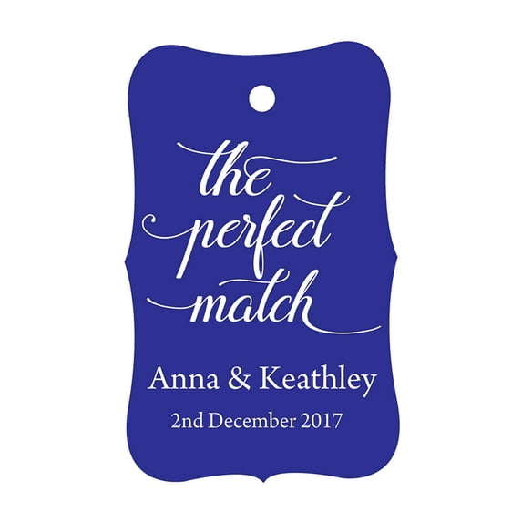 100 PCS The Perfect Match Personalized Wedding Favor Gift Paper Tags Custom Made Hang Tags