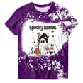thumbnail image 4 of Akiihool Halloween Womens Clothes Women's T-Shirts Crew-Neck Boho Flowers Wildflowers Tee Cute Summer Graphic Shirts Short Sleeve T Shirt Purple,L, 4 of 5