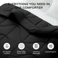 thumbnail image 3 of WISHEAD Queen Comforter Duvet Insert, Reversible Quilted with Corner Tabs, Ultra Soft for All Season, Hotel Down Alternative Cooling Breathable Bedding, Machine Washable (Black, 88" x 88"), 3 of 8