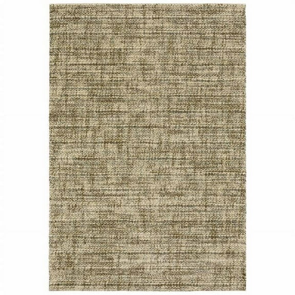 HomeRoots 6 x 9 ft. Beige Brown Tan & Blue Green Abstract Power Loom Stain Resistant Rectangle Area Rug - Blue Green