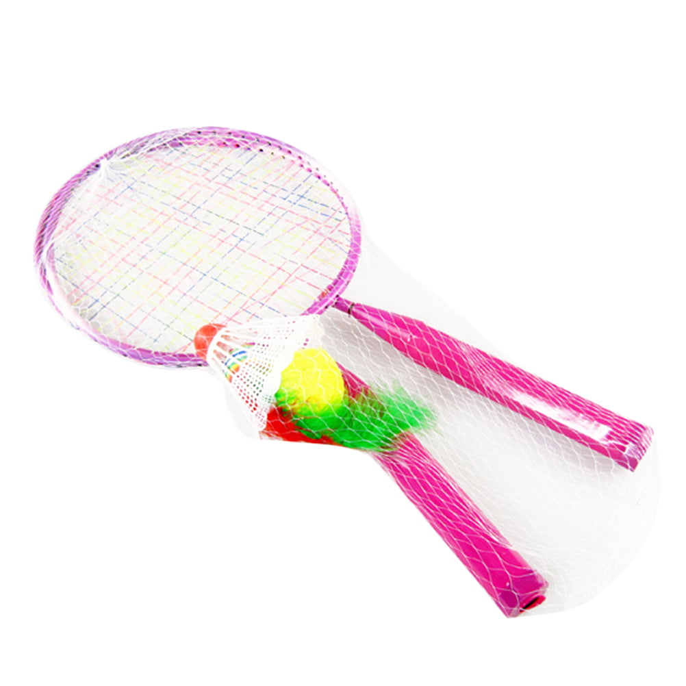 Kid Gift Suit Sports Children Badminton Fun Cartoon Toy 1Pair Outdoor Rackets 