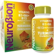 Neurobion Turmeric Curcumin 650 mg Herbal Supplement for Antioxidant Support, High Absorption Ultra Potent Turmeric Supplement Multivitamins Complex with B12, 40 Capsules