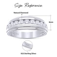 thumbnail image 3 of AFFY Anniversary Wedding Band For Men Round 1.00 Carat Natural Diamond Half Eternity Rings in 14K White Gold Over Sterling Silver Jewelry Gift for Him Ring Size 13, 3 of 7