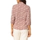 thumbnail image 3 of Blusa de cuello con lazo y puños elásticos impresos para mujer Inspire Chic M Rosa Polvoriento, 3 of 8