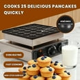 thumbnail image 3 of 25PCS Mini Pancake Maker Machine, Non-Stick Mini Pancake Griddle, Adjustable Temp Timer 110V 900W Commercial Pancake Maker for Breakfast Bar, Coffee Shop, 3 of 10