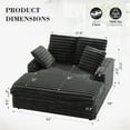 thumbnail image 6 of Oversized Chaise Lounge Chair Indoor, Upholstered Sofa Bed with Throw Pillows and Armrests, Sleeper Chair for Living Room, Bedroom, 6 of 7
