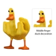 thumbnail image 2 of Escultura de pato pequeño con dedo medio, artesanía de resina, regalo de escritorio creativo (amarillo), 2 of 3