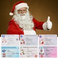 thumbnail image 2 of 5/10 piezas de licencia para montar en trineo de Papá Noel, accesorios de cosplay de Papá Noel para Navidad, licencia de conducir para víspera de vuelo, decoración para fiesta de Navidad en el hogar, 2 of 5