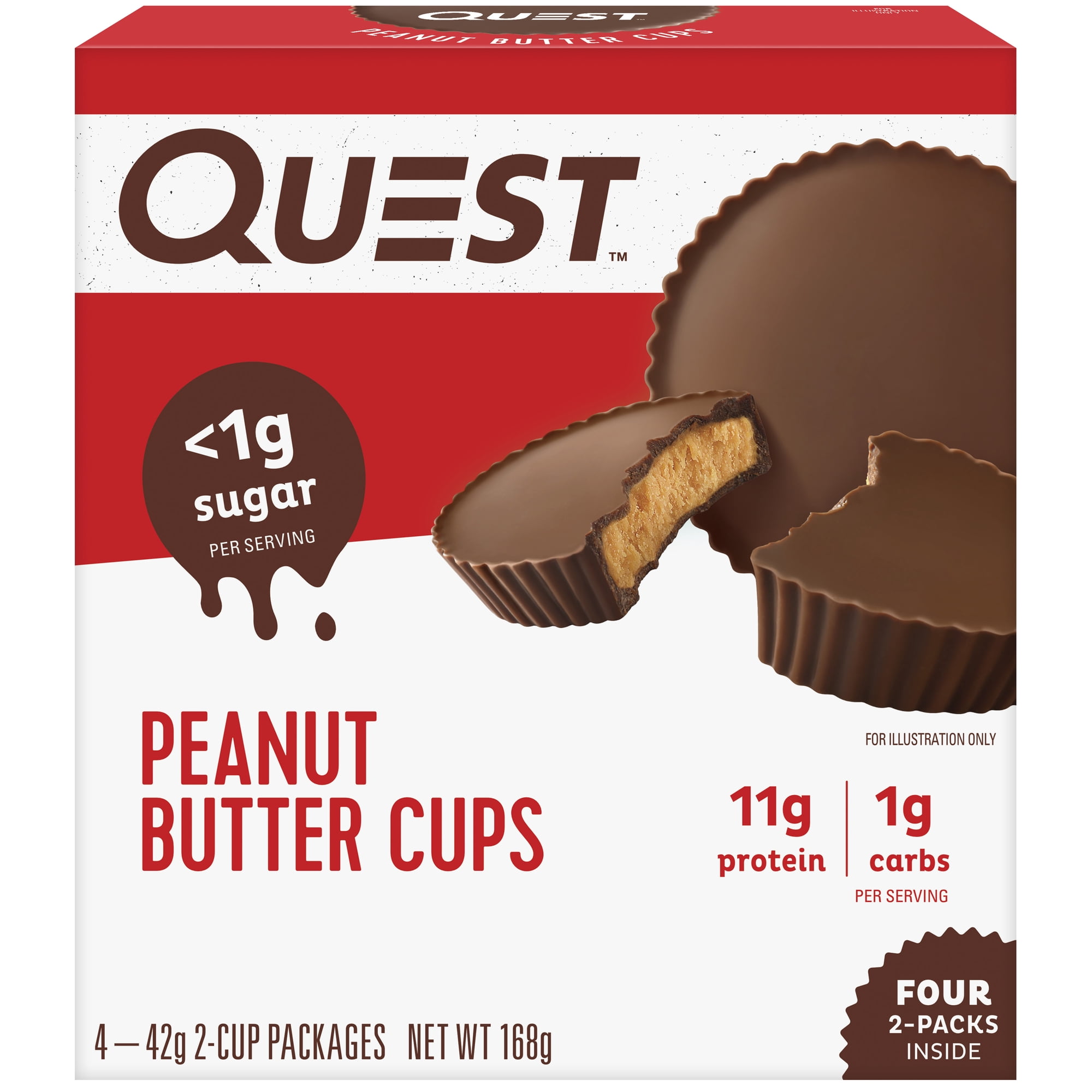 Quest Nutrition Peanut Butter Cups, High Protein, Low Carb, Gluten Free, Keto Friendly, 4ct