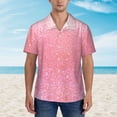 thumbnail image 4 of Haiem Sparkly Pink Glitter Printed Hawaiian Shirt for Men - Men’s Casual Beach Summer Shirts - Stretch Fabric with Modern Fit-Small, 4 of 9