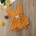 thumbnail image 5 of Qmyliery Baby Girls Summer Ruffles Romper Fly Sleeve Lacing Up Bow One Pieces Jumpsuits Cotton Sleeveless Casual Overalls Clothes, 5 of 9