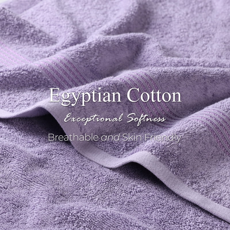 Superior Egyptian Cotton Absorbent 3-Piece Royal Purple Towel Set