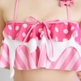 thumbnail image 3 of Women Cute Two Piece Swimsuits Halter Pink Strawberry Bathing Suit Lace-up Swimwear, 3 of 5
