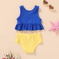 thumbnail image 2 of Toddler Baby Girl Swimsuit Sleeveless Ruffle Color Block Swimwear Two Pieces Bikini Set Beachwear, 2 of 5