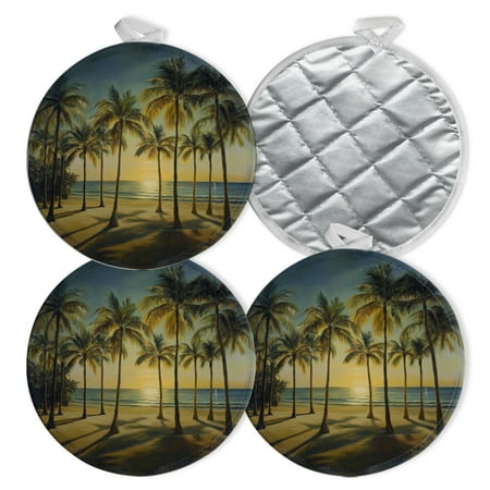 

4 PCS Pot Holders for Kitchen Potholders Sets with Hook for Oven Cooking Baking Serene Seascape With Golden - Hour Lighting