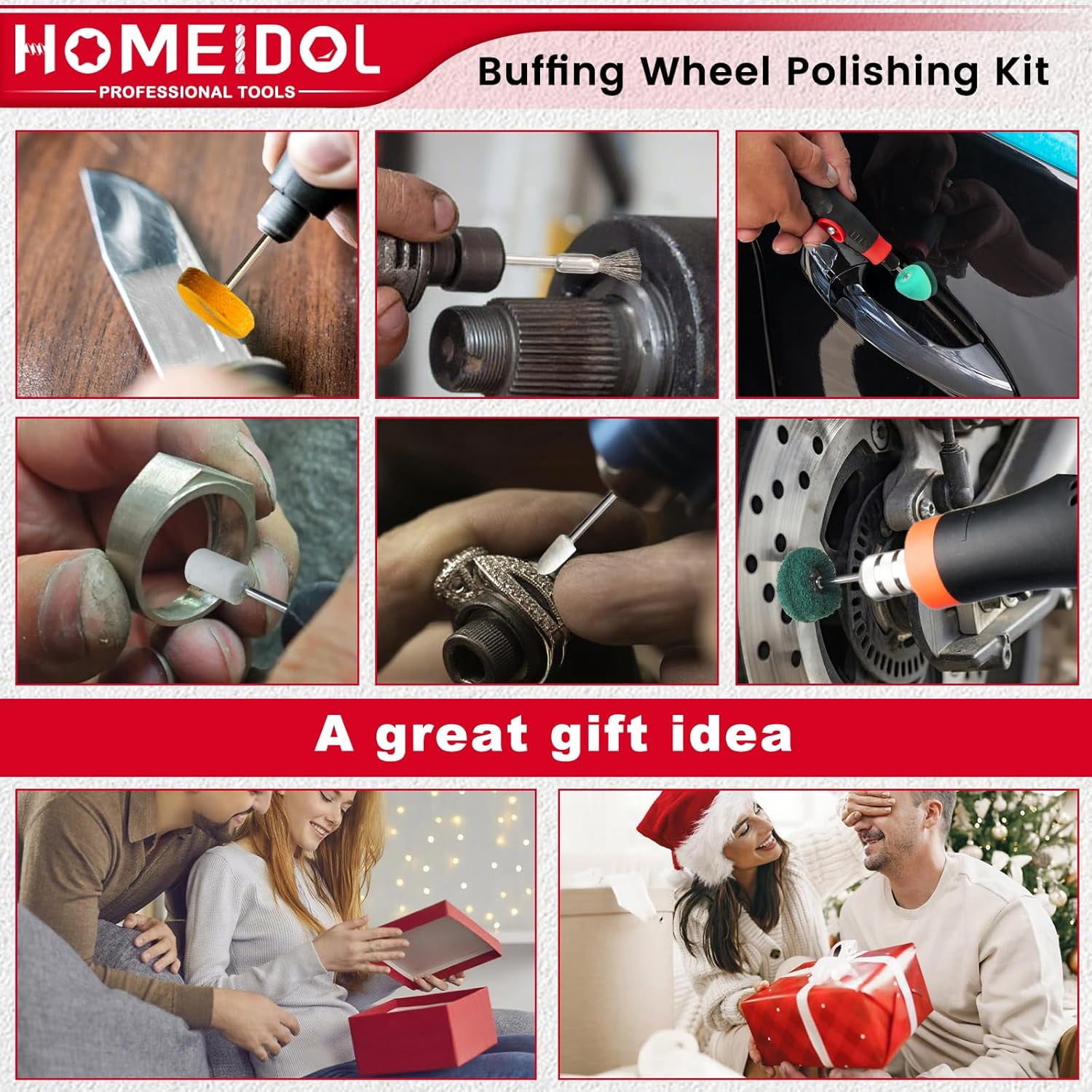 78PCS Buffing Wheel for Dremel Polishing Kit, 1/8" Shank Polishing Buffing Wheel for Dremel Tool Accessories with Buffing Compound, Abrasive Wheel Buffing Polishing Wire Brush Polishing Bits