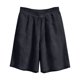 thumbnail image 2 of TaTaai Women Solid Color Loose Fit Cotton Linen Knee Length Shorts With Pockets Casual Summer Wear Lightweight Breathable Machine Washable No Fading Daily Outdoor Street Wear Gift, 2 of 8