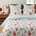 thumbnail image 2 of Merry & Bright de Levtex Home - Gnomo para las fiestas - Fundas de almohada acolchadas estilo europeo (66 x 66 cm) - Micro guinga - Rojo y blanco - Reversible - Algodón/poliéster, 2 of 3