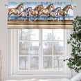 thumbnail image 6 of Western Horse Valances for Windows Vintage Watercolor Brown Grey Running Horses Valance Curtains Rod Pocket Bathroom Small Window Treatments for Kitchen Living Room Bedroom, 54"x18", 6 of 7