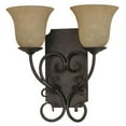 thumbnail image 3 of Meyda Tiffany 162462 Thierry 2 Light 14" Tall Wall Sconce - Chestnut, 3 of 6
