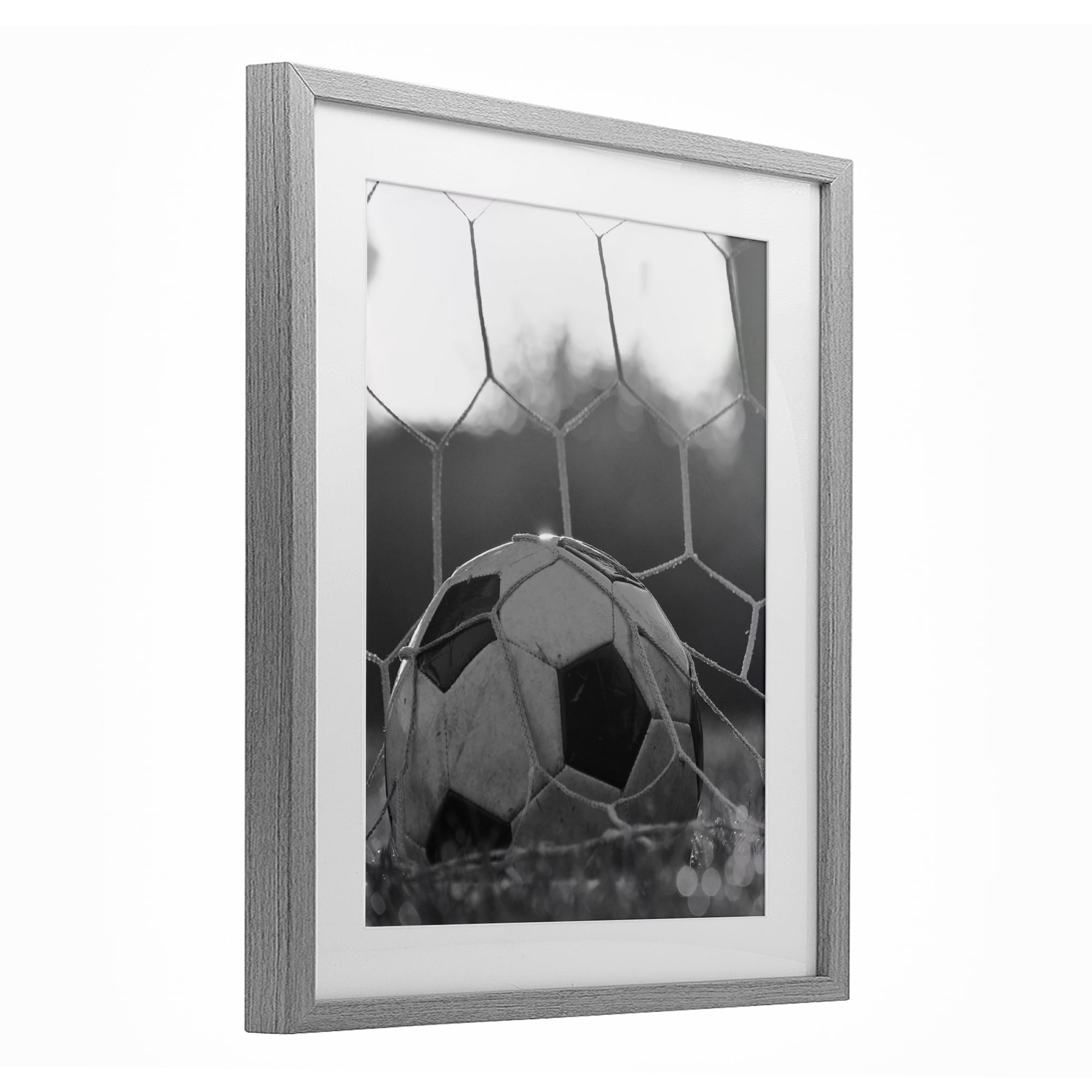 Stupell Industries Soccer Goal Score Gray Framed Print Under Glass, design by Marcus Prime
