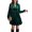 Dark Green, variant on Women's Ruched Surplice Long Sleeve Mini Dress With Sheer Overlay and Stretch Fabric 95% polyester and 5% elastane