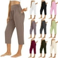 thumbnail image 7 of FAIWAD Capri Pants for Women Summer High Waisted Yoga Workout Cropped Pants with Pockets Stretchy Lightweight Joggers, 7 of 7