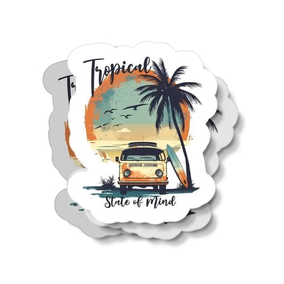 Tropical State of Mind Classic Car Waterproof Sticker