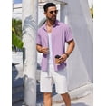 thumbnail image 5 of COOFANDY Mens Sage Linen Shirt Short Sleeve Button Down Shirts Summer Beach Dress Shirt, 5 of 19
