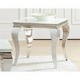 thumbnail image 4 of Carone Square Glass Top End Side Table White and Chrome, 4 of 7