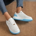 thumbnail image 6 of NOKIO Women Chunky Sneakers Arch Comfortable Casual Platform Fashion Sneaker Ladies Fashion Color Blocking Leather Lace Up Comfortable Thick Soled Casual Sports Shoes, 6 of 7