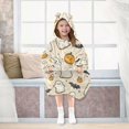 thumbnail image 7 of FORMRS Wearable Blanket Hoodie with Sleeves for Kids Cozy Flannel Sweatshirt, Halloween Cute Ghosts, 7 of 7