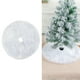 thumbnail image 5 of Falda de árbol de Navidad, falda de árbol de Navidad, alfombra decorativa duradera de felpa, alfombra para sala de estar, porche, exterior e interior Blanco Macarena Falda de árbol, 5 of 8