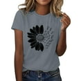 thumbnail image 2 of Sweet Home Farm Short Sleeve Shirts for Women Sunflower Summer T Shirt Plus Size Loose Blouse Tops Girl Graphic Casual Tees Womens Graphic T Shirts Dark Gray, 2 of 5