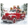 thumbnail image 7 of Red Truck Tapestry,Winter Snowy Forest Tapestries,Funny Dogs Farm Barn Vintage Rustic Wall Hanging for Bedroom Living Room Dorm,50X60Inches, 7 of 7