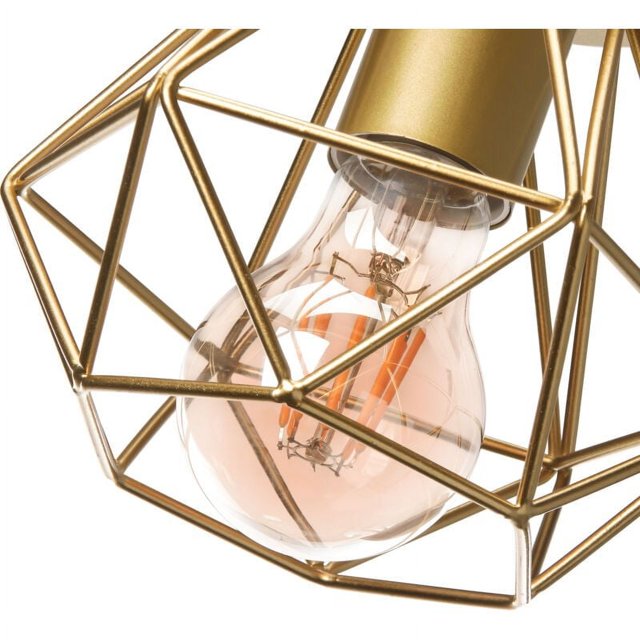 Lámpara colgante mini con pantalla geométrica elegante para cocina y comedor, estilo industrial vintage con marco de metal resistente y diseño personalizado, cable colgante ajustable, compatible con