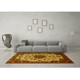 thumbnail image 3 of Ahgly Company Machine Washable Indoor Rectangle Medallion Yellow Traditional Area Rugs, 7' x 10', 3 of 4