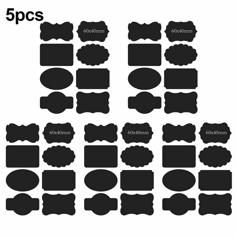 Gerich 40 Pcs Chalk Labels Blackboard Chalkboard Label Pantry Jar  Stickers,Black Small Chalkboard Sticker Labels