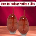 thumbnail image 6 of Light Up Christmas Bulb Tumbler Cup  2-Pack –Holiday Drinkware with Straw & Lid, Reusable Plastic Christmas Party Cups + BONUS LaPrima Morceau Bonbon, 6 of 6