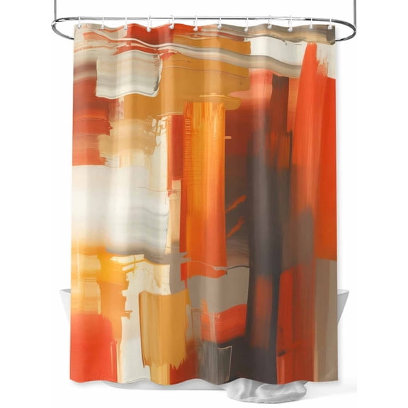 Fsddascl Burnt Orange Brown Shower Curtain Set - 72" x 78" Washable Bathtub Curtain with 12 Hooks, Farmhouse Ombre Abstract Mottled Art Waterproof Fabric Stall Shower Curtains for Bathroom/Bathtub