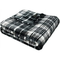 Solaris Plaid Fleece Throw Blanket for Couch Ultra Soft Lightweight Flannel Blanket, Gift for International Women's Day,50" x 60",Plaid Black