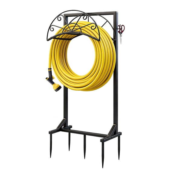 Metal Garden Hose Holder, Detachable Hose Holder for Outside, Rustproof Heavy-Duty Freestanding Water Hose Hanger Rack
