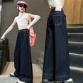 thumbnail image 4 of GYRATEDREAM Girls Jeans Baggy Pants Wide Leg/Flare/Skinny Denim Ripped High Waisted Teen Clothes Casual Streetwear Long Pants with Pocket Kids 5-14Y, 4 of 8